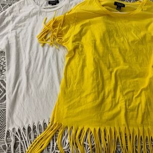 Fringe edged and T-shirt’s as bundle